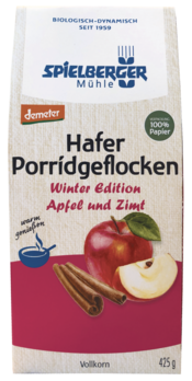Spielberger Hafer Porridgeflocken Apfel Zimt Winteredition, demeter - 400g MHD 27.09.2025