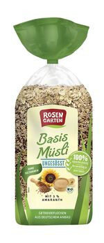 Rosengarten Basis-Müsli mit Amaranth - ungesüßt 750g/A MHD 04.03.2023