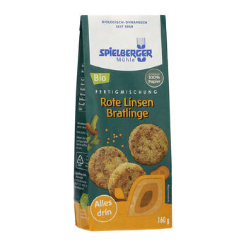 Spielberger Rote Linsen Bratlinge, vegane Fertigmischung 160g MHD 24.09.2026