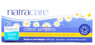 Natracare Tampons Super 100% Baumwolle 20 Stück MHD 01.05.2025