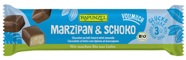 Rapunzel Marzipan Happen Vollmilch 50g MHD 28.10.2026