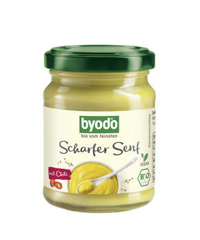 Byodo Scharfer Senf (extra scharf) 125ml MHD 23.05.2025