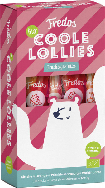 Fredos Coole Lollies Fruchtiger Mix Wassereis 10 Stück 300ml MHD 25.08.2022