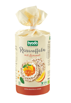 Byodo Reiswaffeln mit Leinsaat und Meersalz 100g MHD 31.10.2022