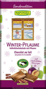 Rapunzel Vollmilchschokolade Winter-Pflaume 80g MHD 31.10.2026