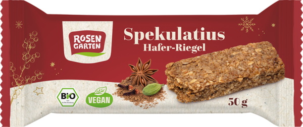 Rosengarten Spekulatius-Haferriegel vegan 50g/W MHD 13.04.2025