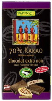 Rapunzel 70% Kakao Edelbitter Schokolade HIH 80g MHD 31.12.2022