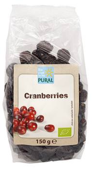 Pural Cranberries getrocknet, gesüßt, geölt 150g MHD 19.06.2025