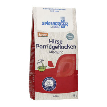 Spielberger Hirse Porridgeflocken Mischung, demeter 400g MHD 05.05.2026