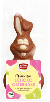 Rosengarten Vollmilch-Osterhase mit weißer Schokolade geschminkt 80g/S (beschädigt) MHD 01.09.2026