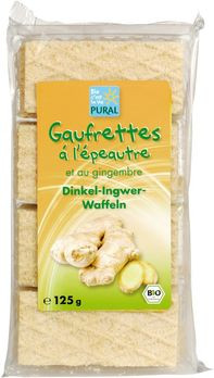 Pural Dinkel Ingwer Waffeln 125g MHD 30.08.2020