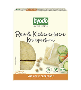 Byodo Reis und Kichererbsen Knusperbrot 6x20g MHD 03.05.2026