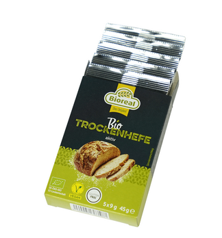 Bioreal Aktive Bio-Trockenhefe AF glutenfrei 5x9g DE/ES/IT MHD 30.04.2024