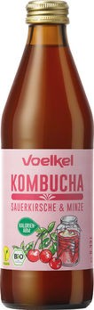 Voelkel Kombucha Sauerkirsche & Minze Enzymgetränk 0,33l + 0,25 EUR Pfand MHD 23.01.2020