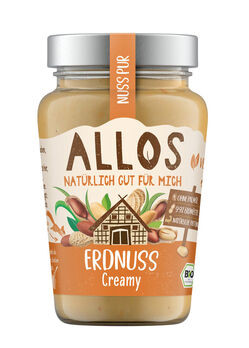 Allos Nuss Pur Erdnuss Creamy Peanut Butter 340g MHD 11.07.2025