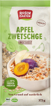 Rosengarten Apfel-Zwetschge-Müsli ungesüßt 375g MHD 14.03.2026